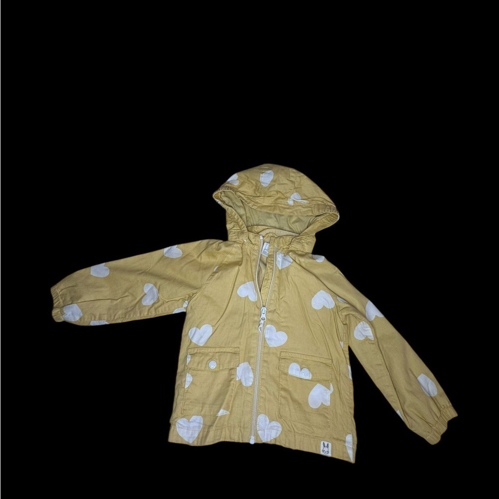 H&M jacket yellow with removable hood k41